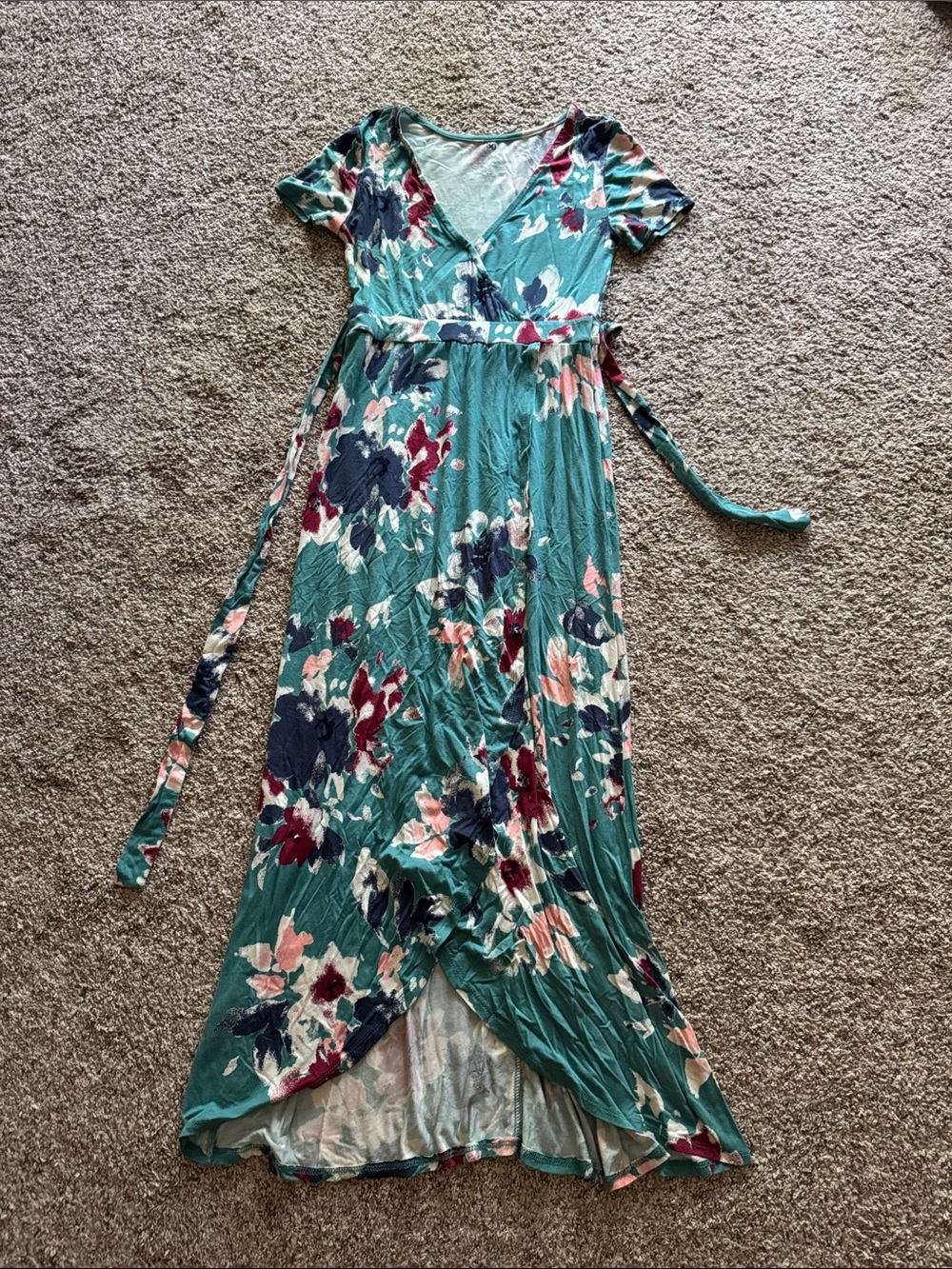 Kohl’s SO Floral Wrap Maxi Dress - Teal Floral